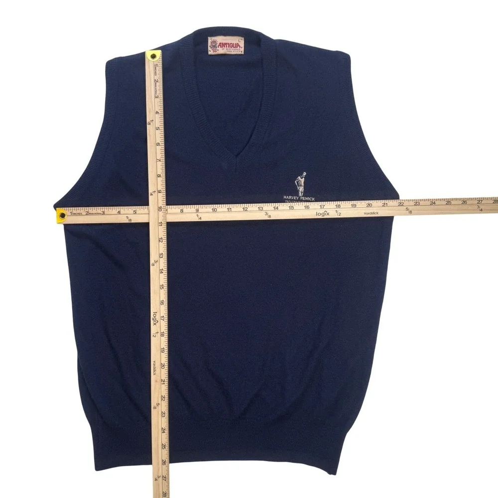 Antigua Harvey Penick Invitational Golf Sweater Vest Navy Blue Mens‎ Large USA
